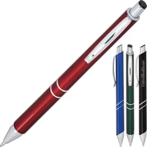 Rheanna - Metal Retractable Ballpoint Pen With Sleek Clip And Radiant Contrasting Barrel