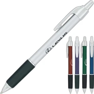 Daytona - Click Action Ballpoint Pen With Black Rubber Grip And Silver Trim