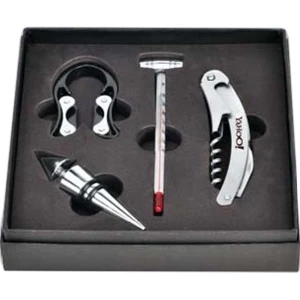 Corkscrew Wine Set Has A Corkscrew, Foil Cutter, Stopper, Fahrenheit Thermometer