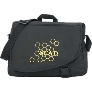 N.y. - Polyester Messenger Bag With Cell Phone/smart Phone Holster, Hidden Pocket, Strap