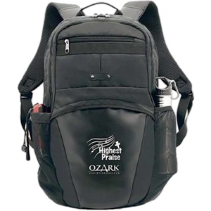 Black Forest - Nylon Backpack With 2 Front Zippered Pockets, Internal File Pocket And Mesh Holsters