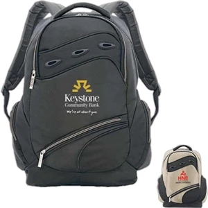 Pythonista - Polyester Computer Backpack With Foam Carry Handles Holds Up To 15.4" Laptop