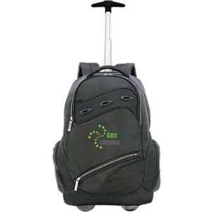 Python - Polyester And Twill Wheeled Backpack With Retractable Aluminum Handles