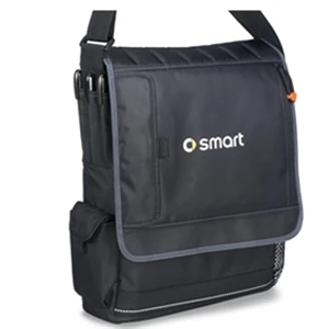 Impact - Dark Gray - Vertical Computer Messenger Bag With Side Mesh Pocket