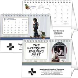 Saturday Evening Post - Twin Looped, 2015 Large Desk Calendar With Illustrations By Norman Rockwell