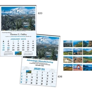Scenic America (r) - Twelve-sheet Executive 17" X 23 3/4" Calendar With Black Ad