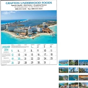 World Panorama (tm) - Twelve-sheet Executive 18" X 21" Calendar With Black Ad