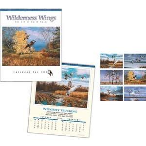 Wilderness Wings (r) - Six-sheet Executive 17" X 20" Calendar With Plastic Coated Wire Binding