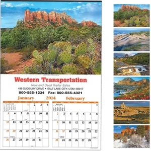 Great America (tm) - Six-sheet Executive 16" X 23 3/4" Calendar With Black Ad