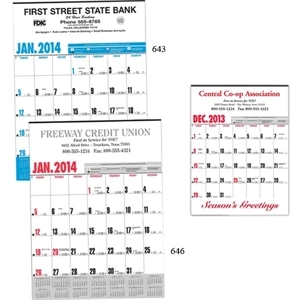 Yearly Record (tm) - Blue Business Calendar With 13-month Top Sheet And Black Ad