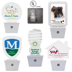 White Led Nightlight With Energy Saving Sensor And 90 Degree Swivel Plug