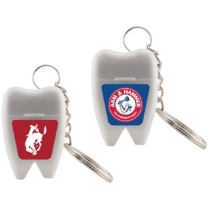 Floss Master - Tooth Shaped Dental Floss. Dental Floss With Key Chain In Tooth Shaped Container