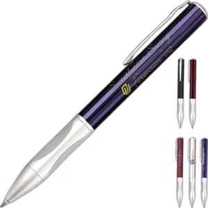 Solid Heavyweight Brass Barrel With Triangular Metal Grip, Twist Action Pen