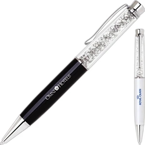 Tip Twist Action Brass Ballpoint Pen Featuring Beautiful Crystal Insert