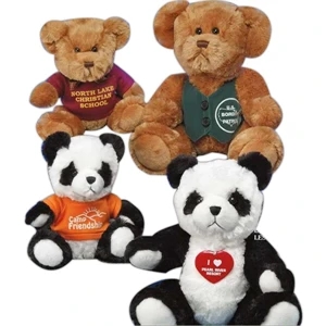 Leslie Bears (tm) Sof-fur (tm) - 8" Stuffed Panda Bear Comes With A Ribbon Around The Neck