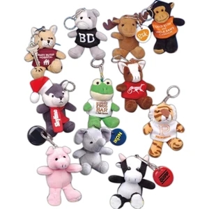 Key Chain Pals (tm) - Bulldog - Key Chain With 4" Stuffed Animal. Features Embroidered Eyes