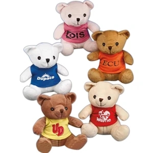 Benny Bear (tm) - 8" Stuffed Bear With Embroidered Eyes, Assorted Colors