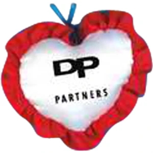 3 1/2" - Two-sided Satin Heart With Ruffle Accessory For Stuffed Animal, Blank
