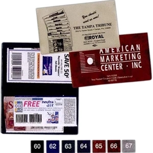 Executive Vinyl Coupon Case With 2 Clear Pockets On The Inside, One On Each Side