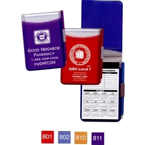 30 Page Insert - Translucent Vinyl Hard Cover Memo Book With Pad And Matching Pen
