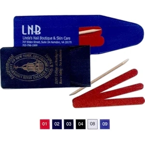2 Emery Boards - Pocket Nail File Kit With Emery Board And A Cuticle Stick