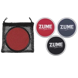 Zume - Set Of Coasters Adds Zest To Your Promotional Item With A Sleek Silver Border