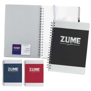 Zume - Journal With Sheet Size Of 7" X 10" Features 80 Ruled Pages, Business Card Pocket