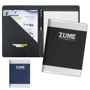 Zume - Pad Folder Made With Scuba Material In Black With Silver Accents