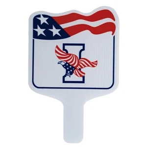 Flag - Weather Resistant Hand Fan, Made Of Corrugated Plastic, Approximately 8" X 12"