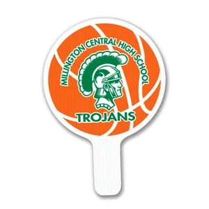 Round - Weather Resistant Hand Fan, Made Of Corrugated Plastic, Approximately 8" X 12"