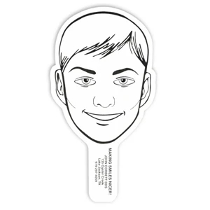 Face - Weather Resistant Hand Fan, Made Of Corrugated Plastic, Approximately 8" X 12"
