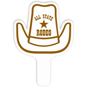 Cowboy Hat - Weather Resistant Hand Fan, Made Of Corrugated Plastic, Approximately 8" X 12"