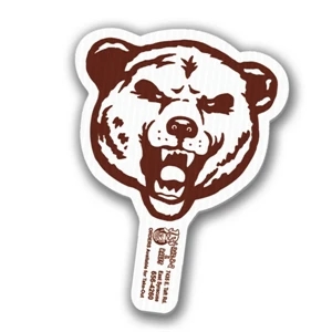 Bear - Weather Resistant Hand Fan, Made Of Corrugated Plastic, Approximately 8" X 12"
