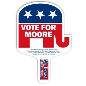 Elephant - Weather Resistant Hand Fan, Made Of Corrugated Plastic, Approximately 8" X 12"