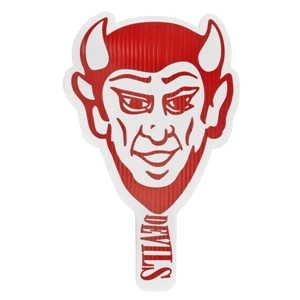 Devil - Weather Resistant Hand Fan, Made Of Corrugated Plastic, Approximately 8" X 12"