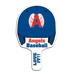 Batting Helmet - Weather Resistant Hand Fan, Made Of Corrugated Plastic, Approximately 8" X 12"