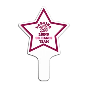Star - Weather Resistant Hand Fan, Made Of Corrugated Plastic, Approximately 8" X 12"
