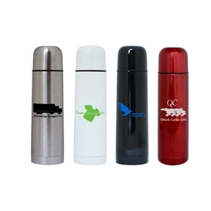 17 Oz. Stainless Steel Vacuum Flask/thermos. One Touch, No Drip Easy Pour Valve