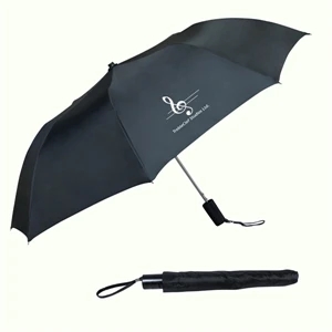 Folding Umbrella, Durable 210t Polyester, Metal Shaft, Black Plastic Handle
