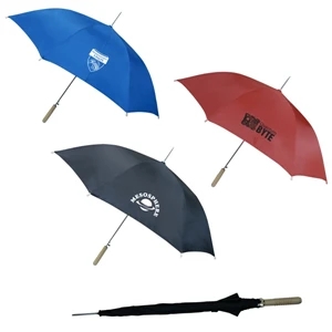 Everyday Umbrella With Stainless Steel Frame And Wooden Handle. Arc Size Is 46"