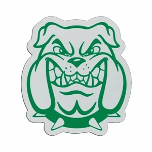 Bulldog Head - Lightweight Plastic Sports Badge With Safety Pin Or Magnet Backing