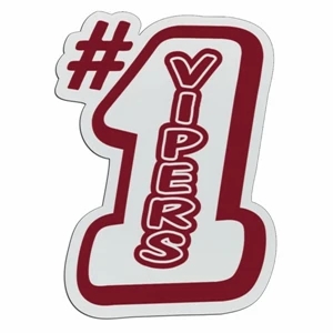 Big Number 1 - Lightweight Plastic Sports Badge With Safety Pin Or Magnet Backing