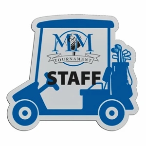 Golfcart - Lightweight Plastic Sports Badge With Safety Pin Or Magnet Backing