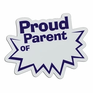 Proud Parent - Lightweight Plastic Sports Badge With Safety Pin Or Magnet Backing