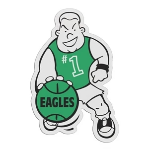 Basketball Player - Lightweight Plastic Sports Badge With Safety Pin Or Magnet Backing