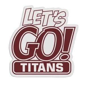 Let's Go! - Lightweight Plastic Sports Badge With Safety Pin Or Magnet Backing
