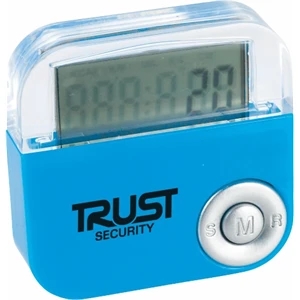 Plastic Pedometer With Lcd Display, Digital Clock, Step Counter And Belt Clip