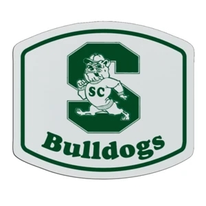 Arched - White Lightweight Plastic Badge With Safety Pin Or Magnet Backing