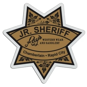 7 Point Star - White Lightweight Plastic Badge With Safety Pin Or Magnet Backing