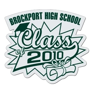 Class Of... - White Lightweight Plastic Badge With Safety Pin Or Magnet Backing